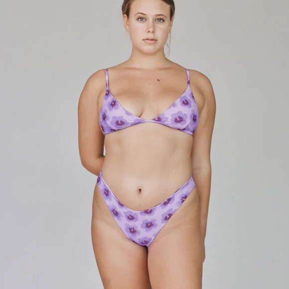 NWOT Lokahi Ruby High Cut Bottom, blue aloha, size small - Picture 4 of 6